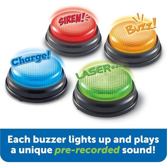 Accessoires Éducatifs - Learning Resources - Buzzers Lumineux Et Sonores - Set De 4 - Noir - Pour Enfants