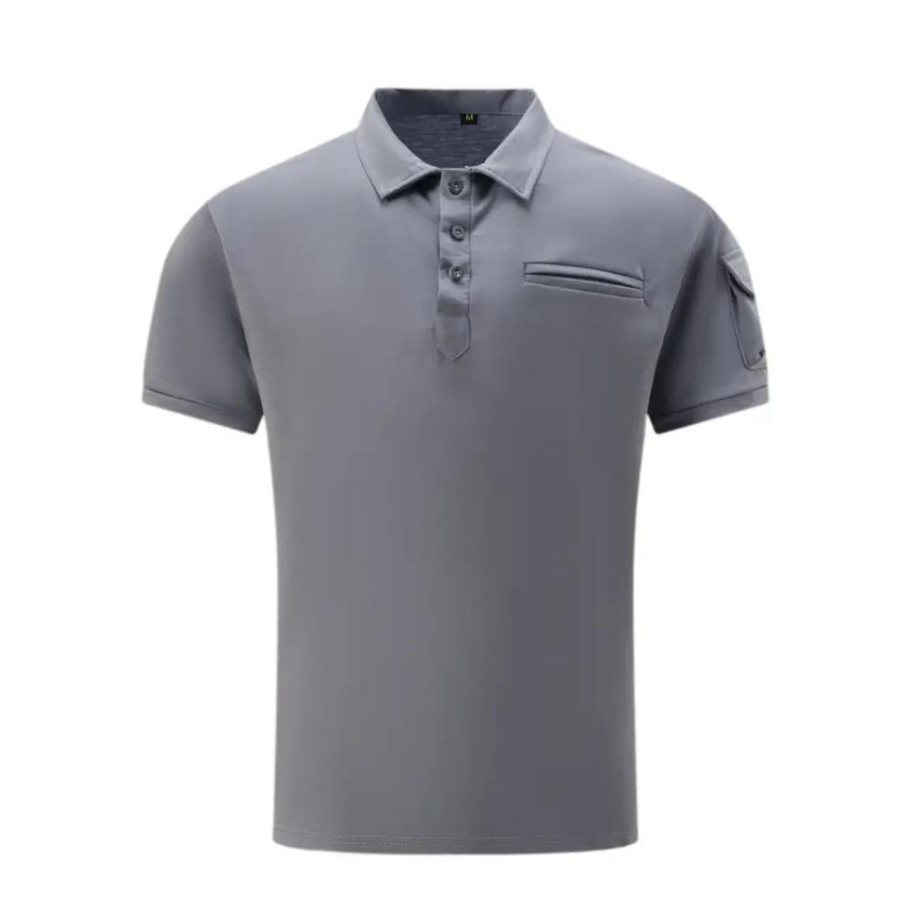 Men's Daily Casual Polo Shirt with Collar Buckle