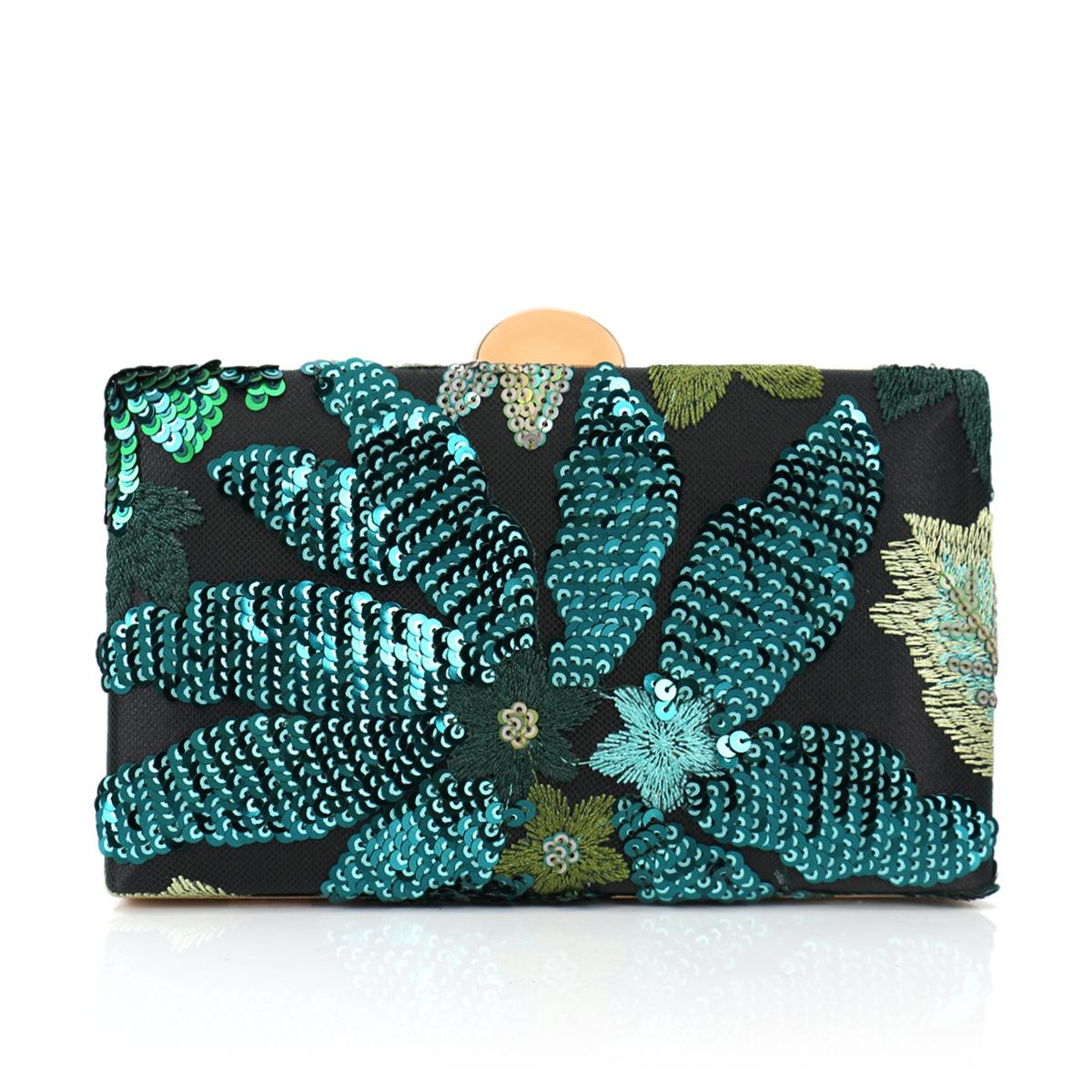

dinner women s elegant fashion versatile clutch bag sequined dress wedding party small square bag [random pattern]