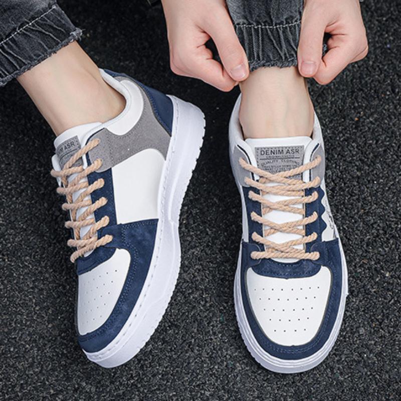 Fashion Breathable Men's Sport Shoes New Top Quality Casual PU Leather Shoes Men Sneaker 2024 Spring Boys Student Tenis Sneakers Zapatos