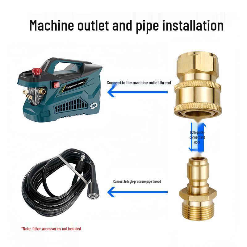 High-Pressure Car Wash Hose & Water Gun Adapter Connector