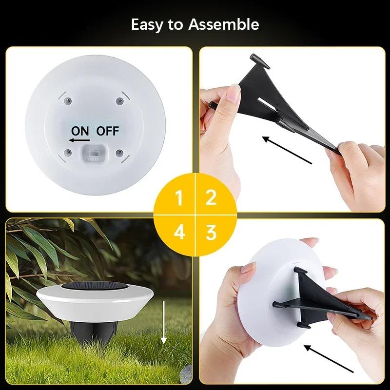 LED Solar Outdoor Lights Waterproof Atmosphere Ground Light Garden Decoration Fence Stake Lawn Lamp Porch Walkway Decor 1~ 8Pcs