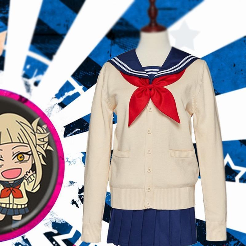 My Hero Academia Costume Cosplay Anime Cosplay Boku No Hero Academia Himiko Toga JK Uniforme Donna Abiti alla marinara con maglioni