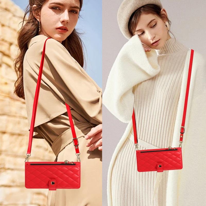 Long Lanyard Leather Zipper Flip Purse Phone Case For Google Pixel 10 Pro XL 9 9A 8 8A 7A 7 6A Wrist Strap Wallet Card Cover Bag