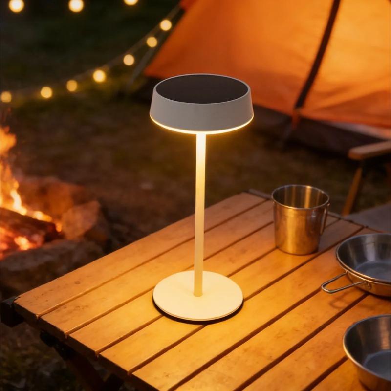 Bright Solar Table Lamp with Dual Charging 3 Color Modes, Waterproof Practical Night Light for Bedroom, Camping Home Decoration