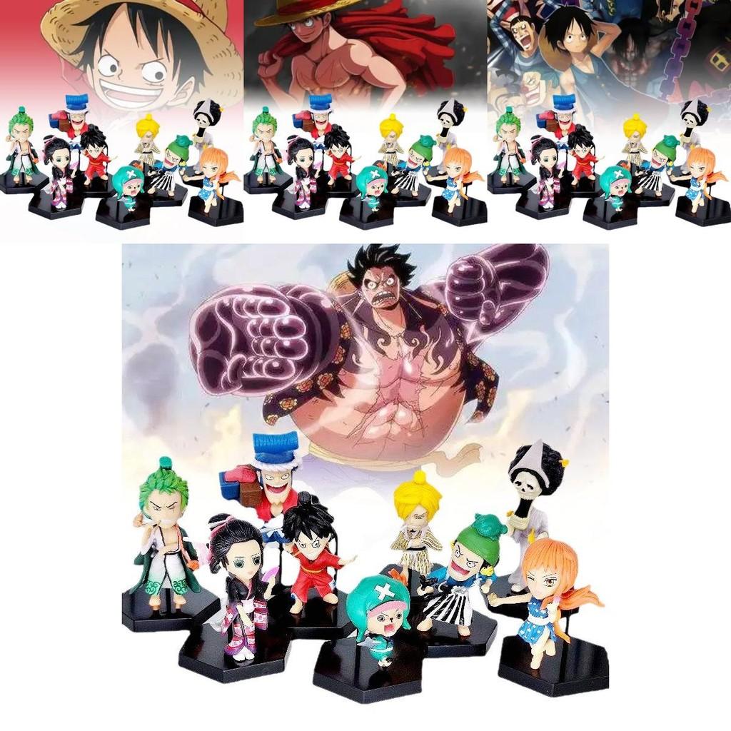 Collectible Pvc Figurines Of Characters Luffy Chopper Robin Nami Set Of Nine