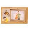 6-Inch Modern Double-Sided Rotating Wooden Photo Frame & Album with Wood Carving Ornament