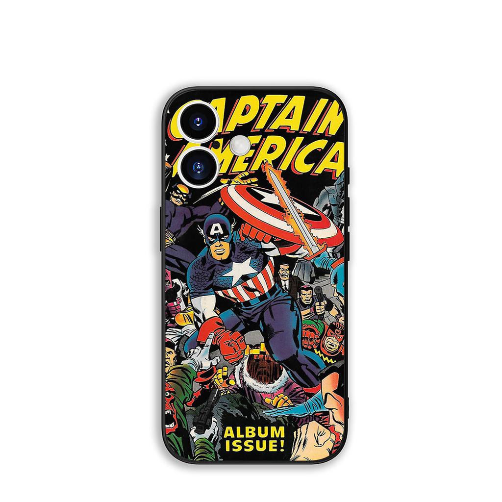 for Apple iPhone 16 15 14 Plus 13 12 Mini 17 Pro Max + ProMax 16E Air 15+ Phone Cover Case Captain America Shield Marvel Casing