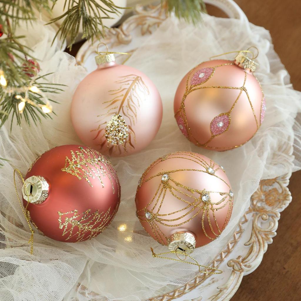 8CM Multicolor Glass Ball Ornament for Christmas Tree Decoration