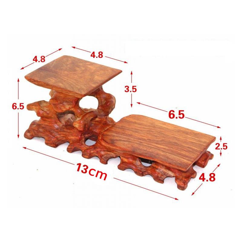 Retro Wooden Tea Table Teapot Cup Base Vase Decor Display Stand Bonsai Statues Stone Pedestal Display Wooden Base Serving Tray