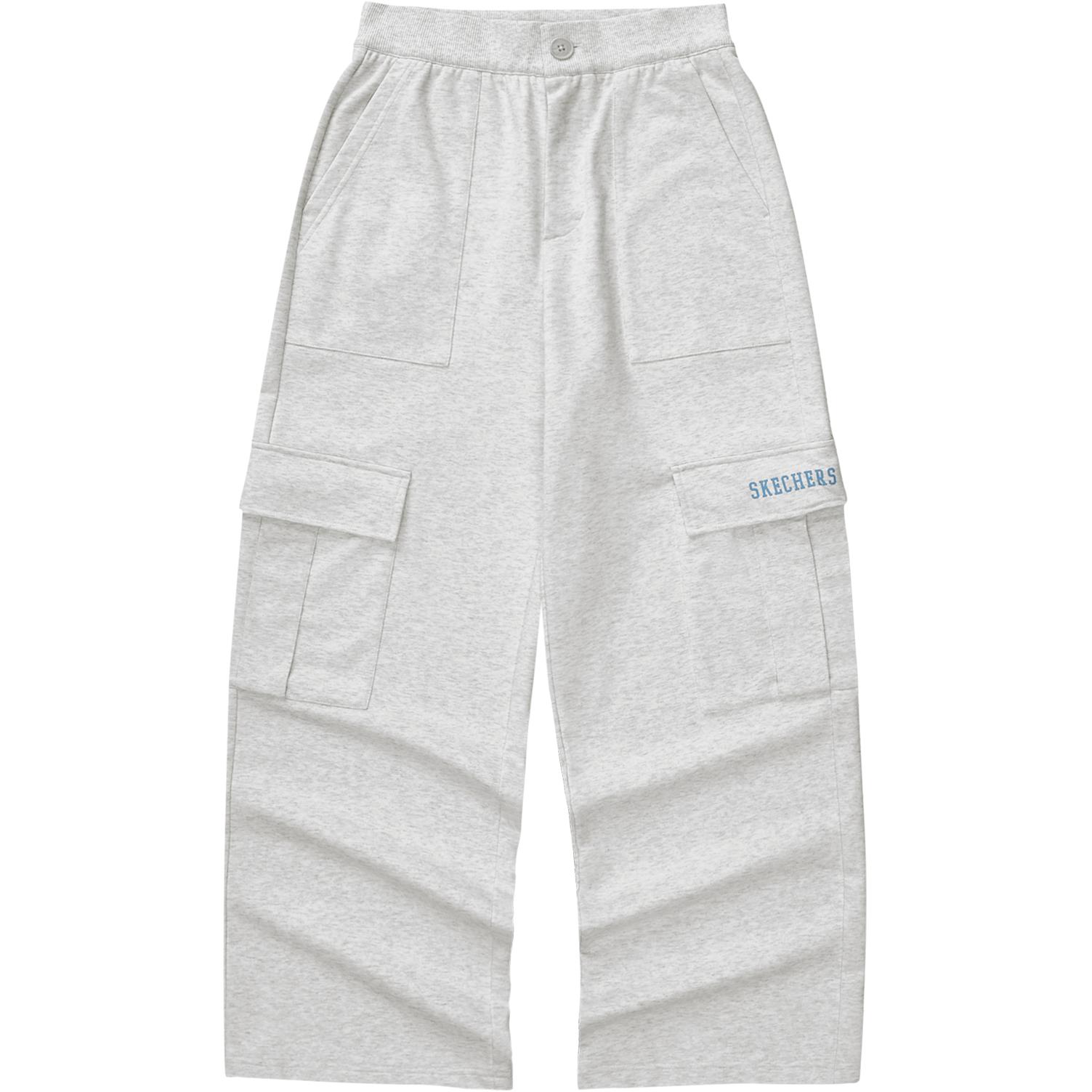 Skechers Logo Pattern Elastic Waist Loose Casual Work Pants Women pants Gray L324W058-0248 S