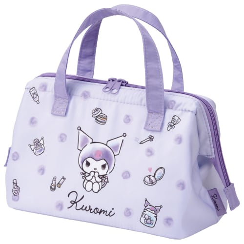 Skater Lunch Bag, Insulated, Clasp Purse, Women's, Sanrio, Kuromi, Watercolor Cosmetics, KGA1-A