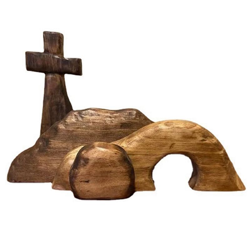 

AEE4-The Empty Tomb Easter Scene And Ornament Jesus Resurrection Scene Nativity Figurines Catholic Festival