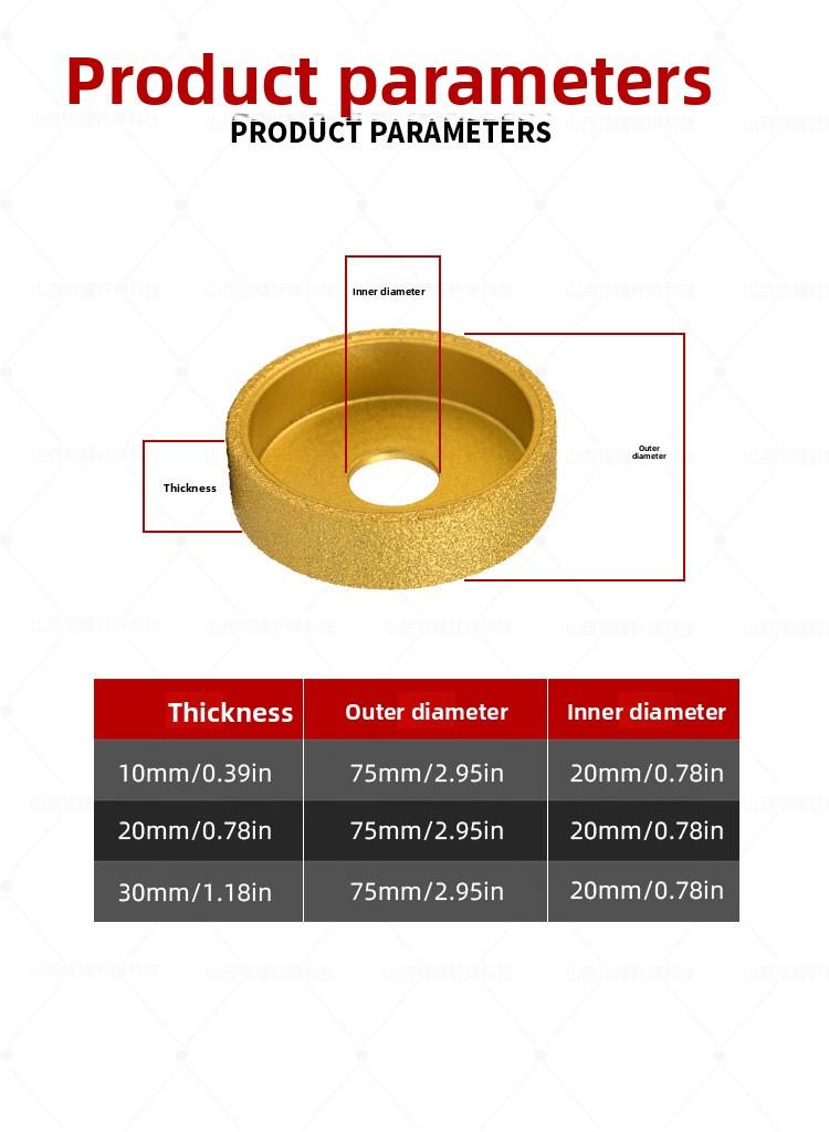 Brazed Diamond Parallel Edge Grinding Wheel for Marble Granite Tile Precise Grinding and Cutting