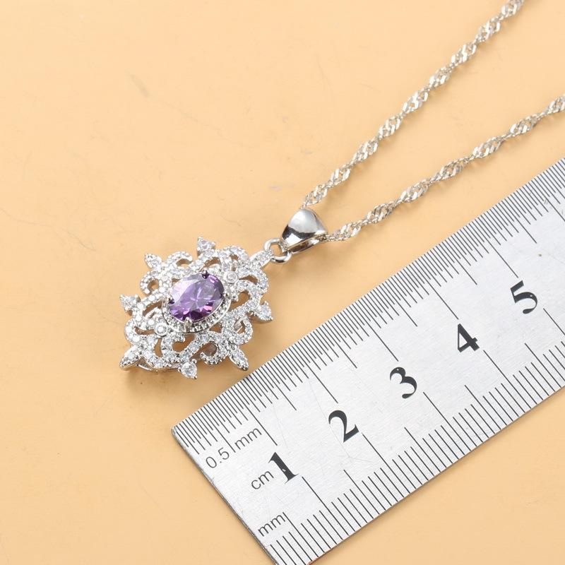 Gem Set Jewelry Pendant Earrings Necklace Ring Lady Set