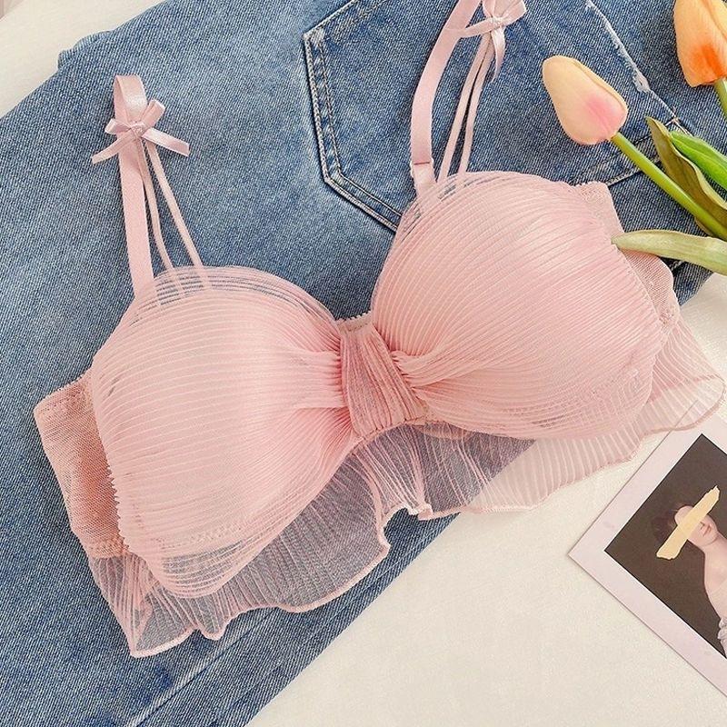 Japanese sweet underwear women's small breasts gather without steel rings to close secondary breasts to prevent sagging pure desire girl style bra