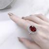 European & American Pigeon Blood Ruby Gemstone Jewelry Set: Elegant Earrings, Ring, & Necklace for Women