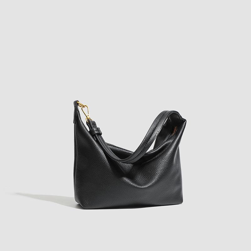 Simple Bag European and American New Lychee Pattern Underarm Bag Soft Leather Versatile Casual Dumpling Bag Women's Bag