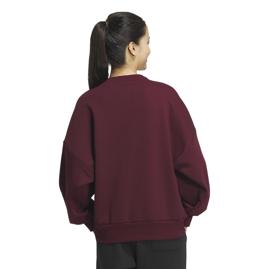 Adidas KTX45 Maroon Fleece College Style Size S Women's Loose-Fit Hoodie, (JG3817),