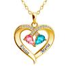New Two-Color Water Drop 12 Zodiac Heart Necklace: Custom Engraved Jewelry Gift