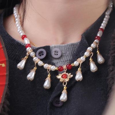 Pearls Hanfu Necklaces Exquisite Cheongsam Necklace Retro Chinese Style Necklace  Jewelry