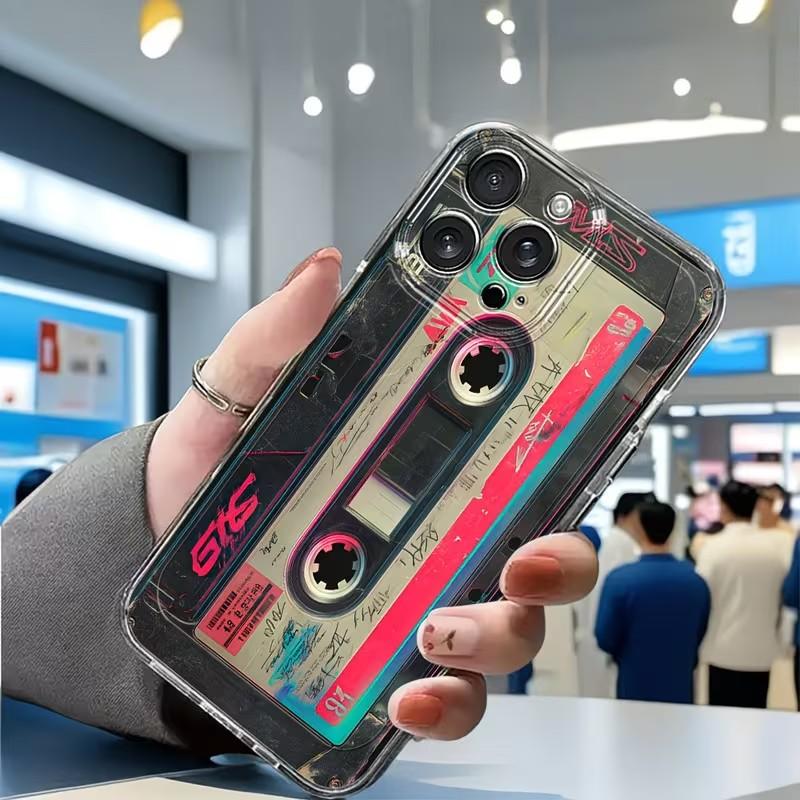 Vintage Phone Case For Samsung A57 A07 A36 A26 A56 A16 A06 A55 A35 A25 A15 A05 A54 A34 A24 Clear Back Cover Cassette Tape-style