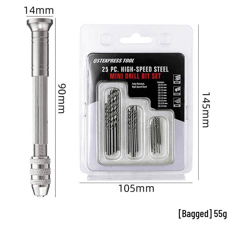 20-Piece Twist Drill Set with Hand Twister for Manual Hole Punching In Model Making