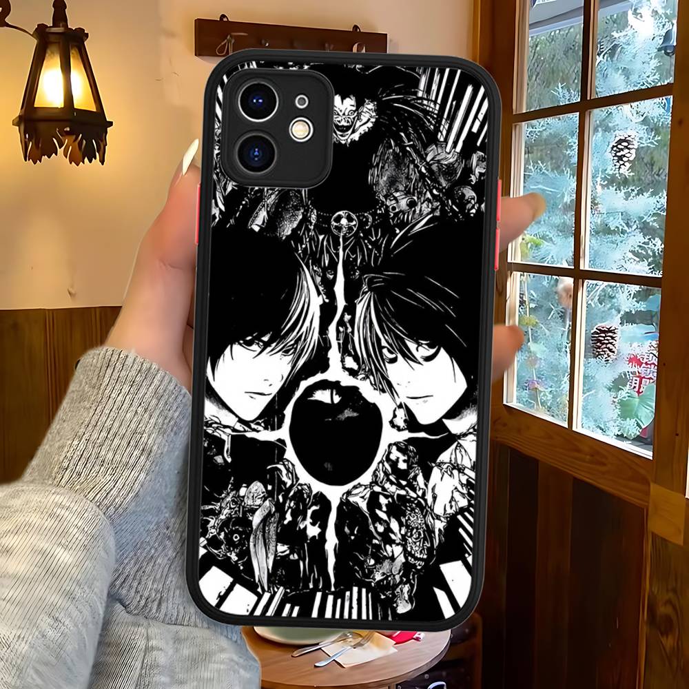 D-Death Note Matný poloprůhledný kryt na telefon Pro Iphone 16 ProMax 15 14 13 12 11 X XS PRO Plus