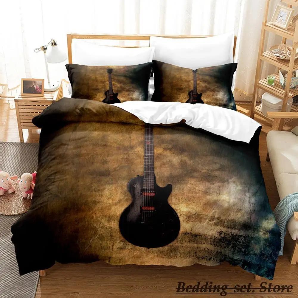 Fire Guitar Bedding Set Single Twin Full Queen King Size Bed Set Adult Kid Bedroom Duvetcover Sets Anime Parure De Lit Bed