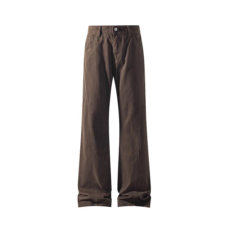 American Retro Summer and Autumn New Casual Pants Men's Pure Cotton Versatile Washed Old Loose Wide-leg Straight Pants