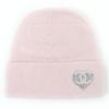 Pristine Knit Cap COCO Mark Heart Rhinestone Pink Cashmere Women Used