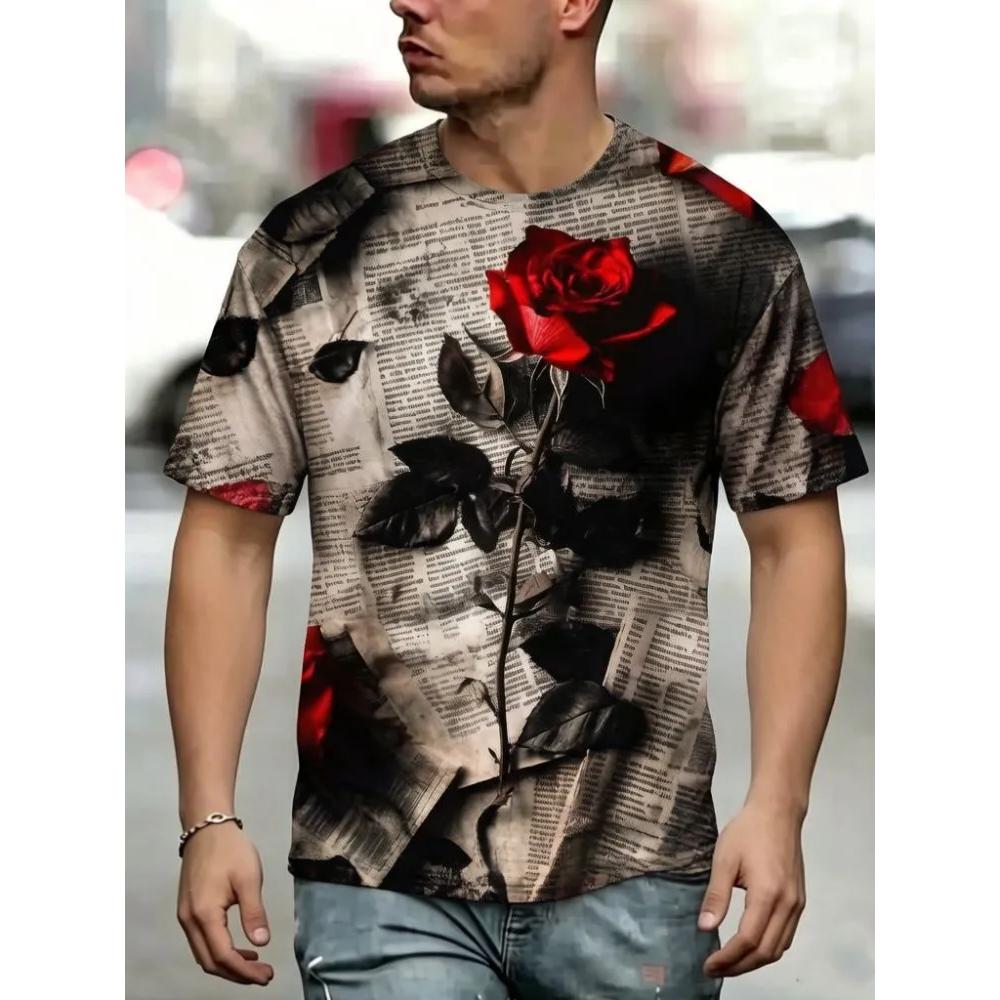 Loose Crew Neck Versatile Men's Short Sleeve Fashion Top Casual Daily T-Shirts Men’s