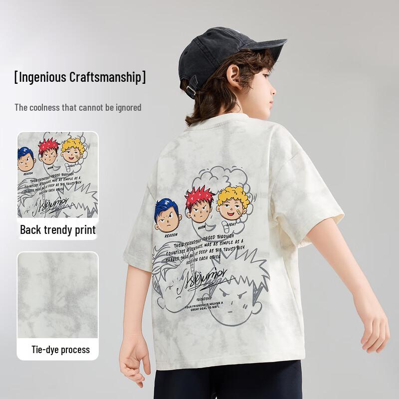 ASK JUNIOR Boys  Summer Print T-shirt & Quick-Dry Shorts Set 150
