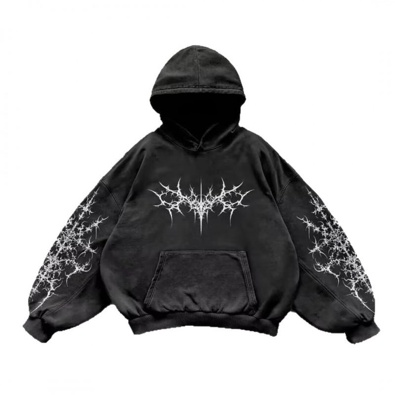 Felpa Streetwear 2026 per Adolescenti Casual Punk Harajuku Hip Hop Gotica con Stampa