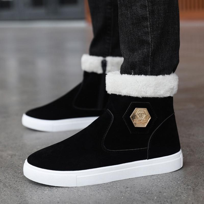 Men's Winter Warm Cotton Shoes 2025 New Classic Fashion Retro Plush Comfortable Anti Slip Snow Boots Outdoor Sports Casual Shoes