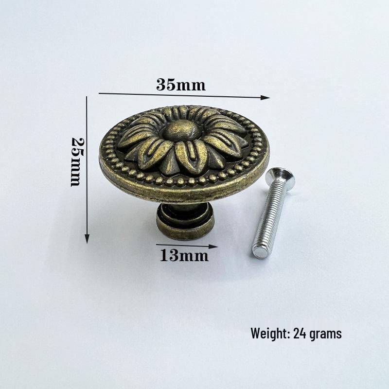 Runder Vintage-Schubladengriff aus Zinklegierung für Schränke und Möbel