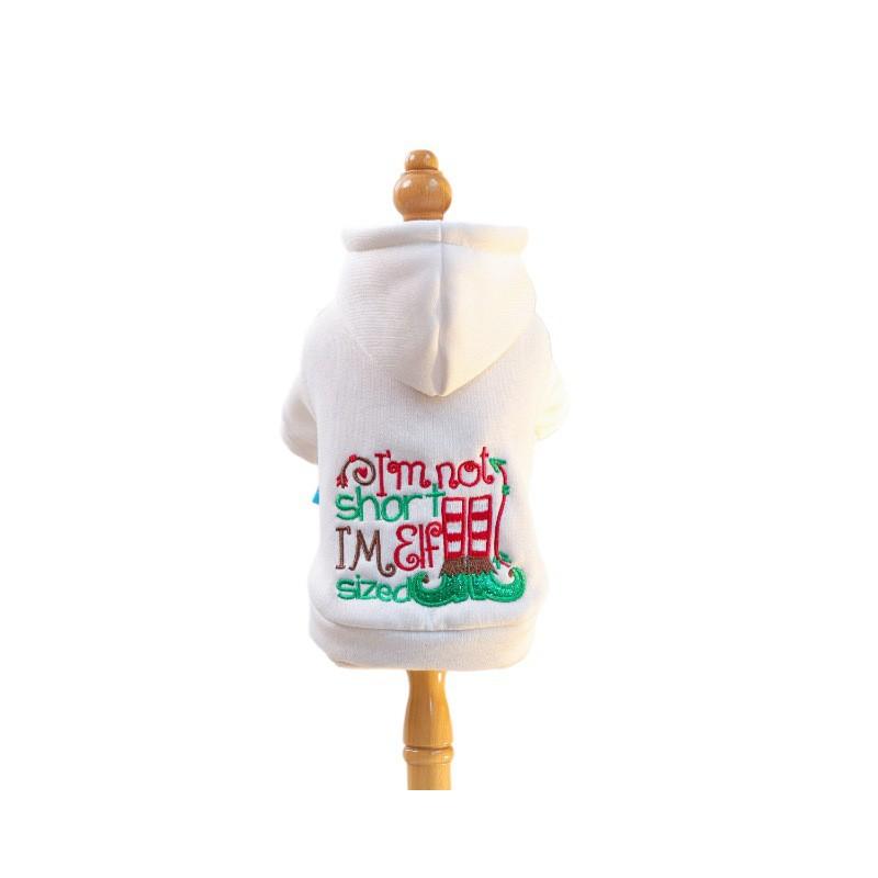 Pet Dog Cat Hoodie Christmas Elf Style Warm Winter Clothes Small Breeds XS To XL