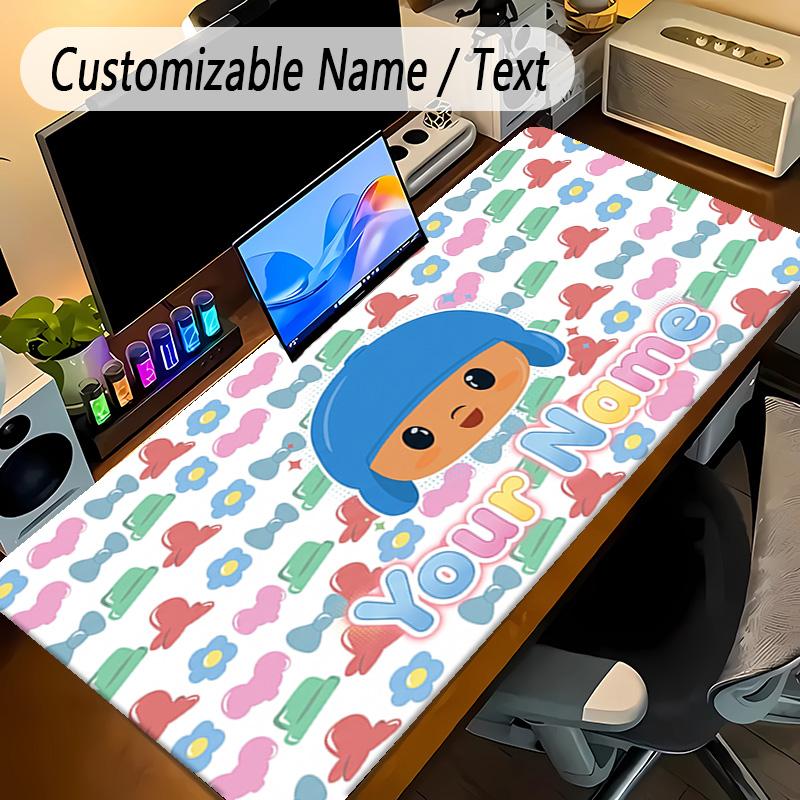 Large Mouse PadPocoyó Custom Name Text Personalized Desk Mat Non Slip Gaming Pad