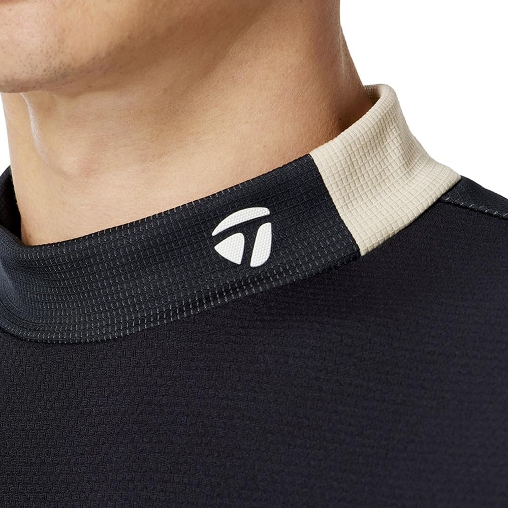 TaylorMade T-ICE Air Logo S/S Mock Black Men's Size M (SS25 UN648)