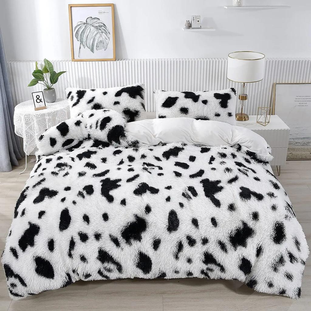 Cowhide Soft Duvet Cover Set,Brown Cow Leopard Print,Western Rustic Farmhouse Farm Animals Beding Sets Highlplus Cow Warm Comforter Cover