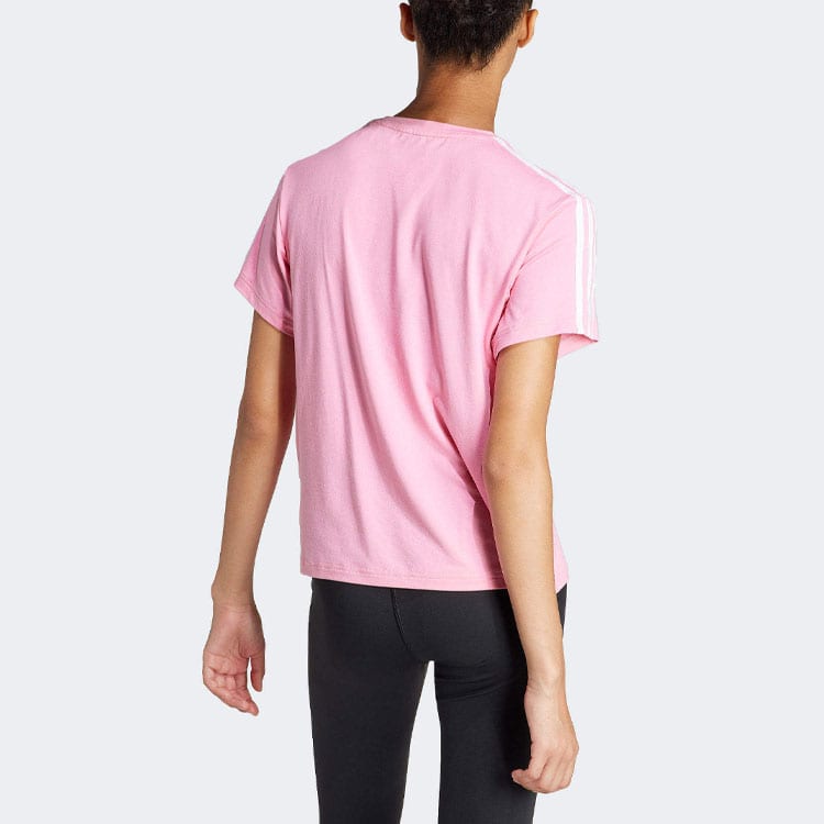 Adidas T Shirts Women's Pink Crew Neck Moderate Straight Fit IS4215
