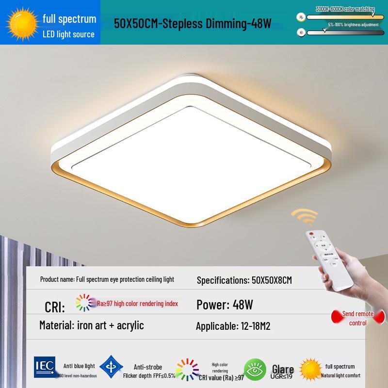 2025 LED Eye-Protecting Full Spectrum Ceiling Light for Bedroom and Living Room - Modern and Simple Design