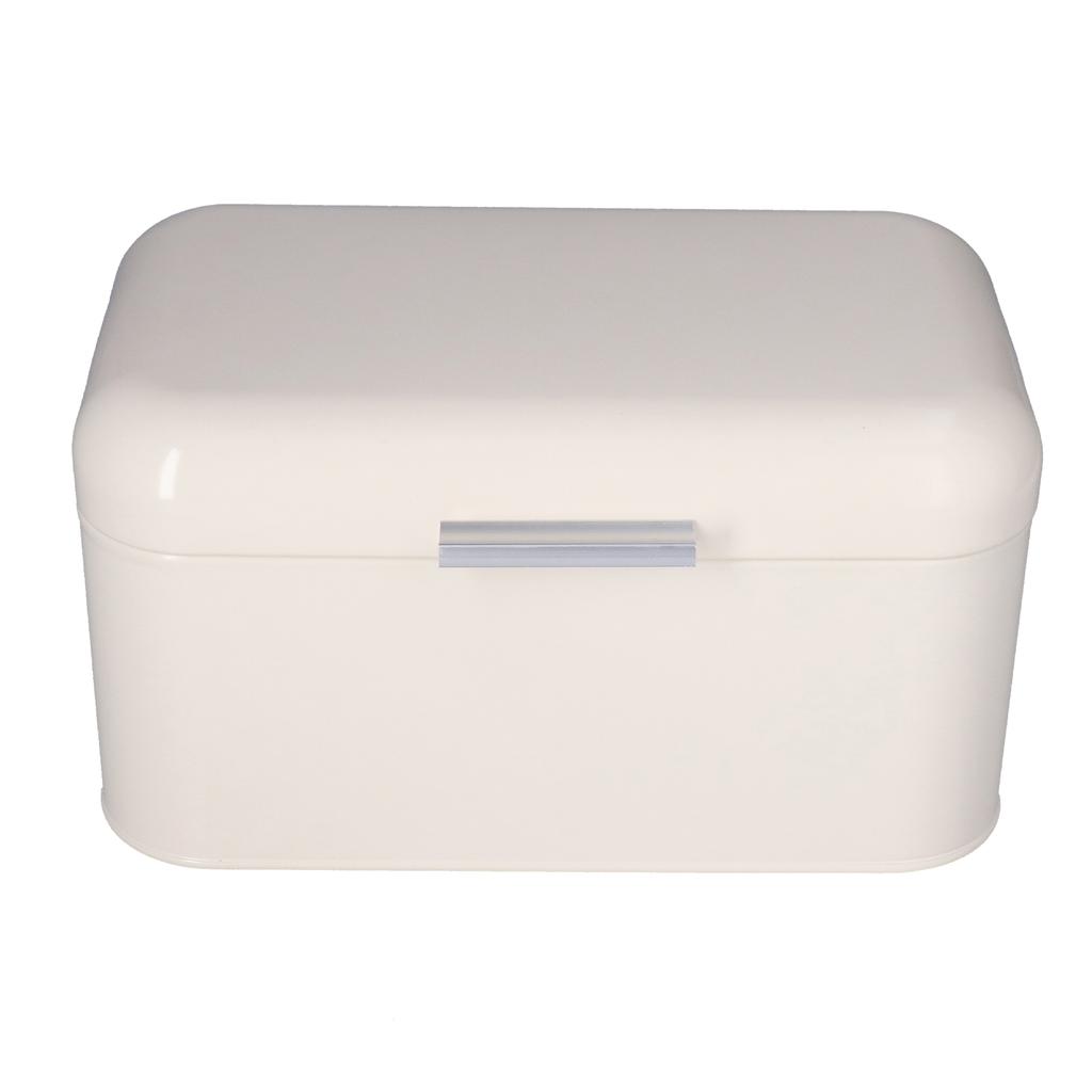 Milky White Bread Box Safe Odorless Large Capacity Anti Fingerprint Retro Tin Bread Box