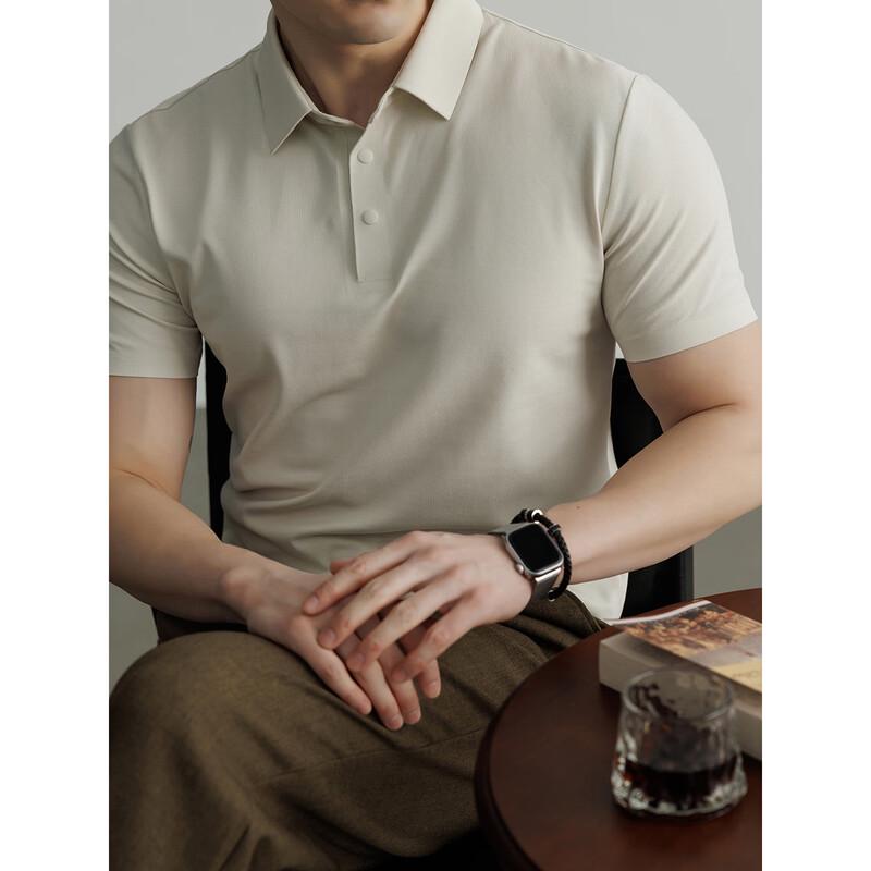 Hengyuanxiang Men's Cooling Business Casual Polo Shirt