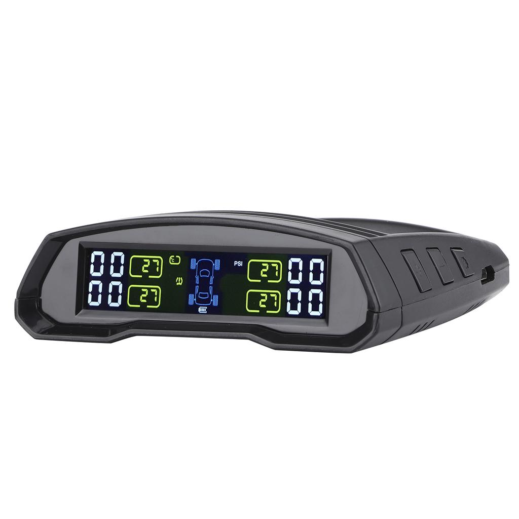 TPMS Wireless Tire Pressure Monitor Detector with 4 Sensors USB + Solar Panel Charging