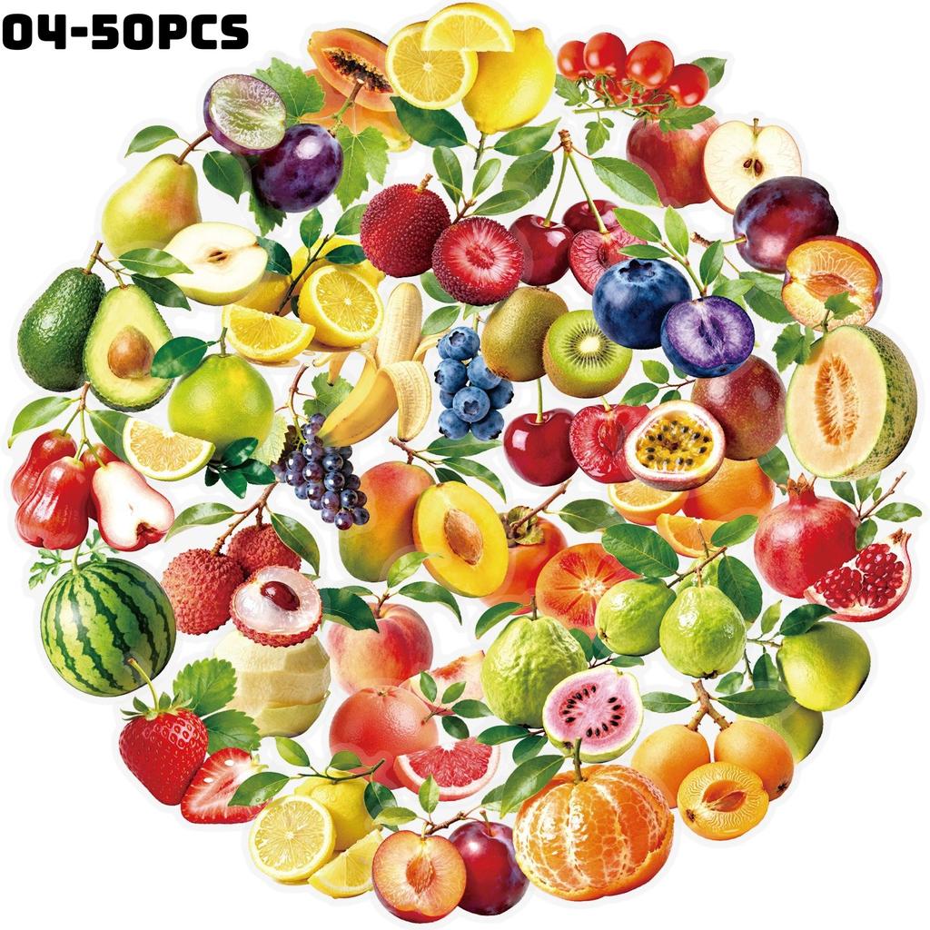 50Pcs/Set 3D Fruits PET Clear Stickers Waterproof DIY Fashion Doodle Decals Stickers (4 Styles)