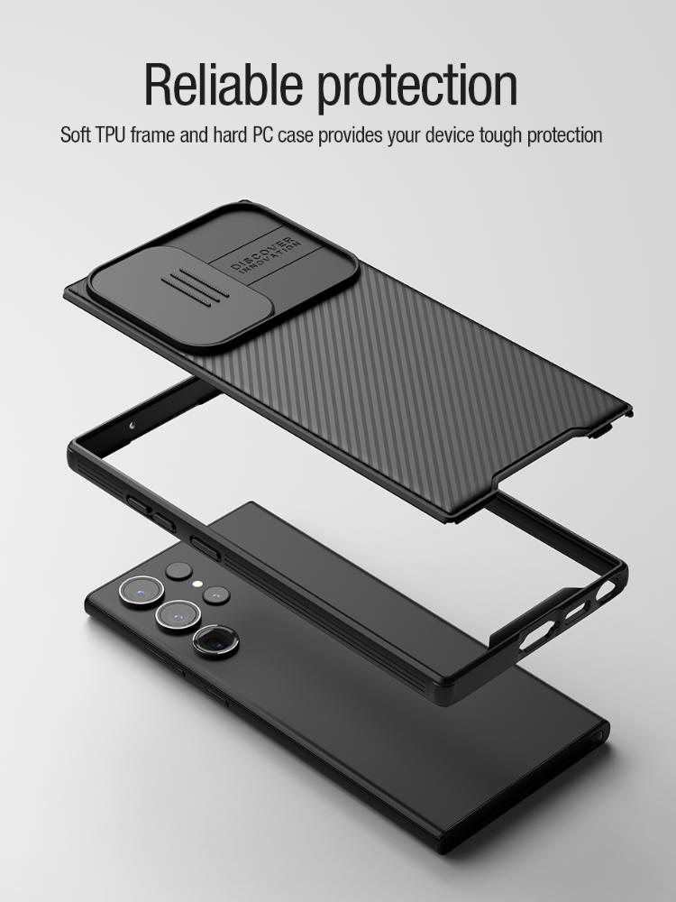 Magnetyczne etui Nillkin dla Samsunga Galaxy S24 Ultra / S24+ / S23 Ultra / S22 Ultra Wstrząsoodporne z przesuwaną osłoną aparatu
