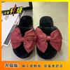 Cute Home Cotton Slippers 2025 Autumn and Winter New Thick-soled Outer Wear Student Fluffy Shoes Bow Cotton Shoes