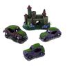 Resin Aquatic Decor Castle Cave Turtle Basking Platform Fish Tank Ornament With Moss Texture Aquarium Terrarium