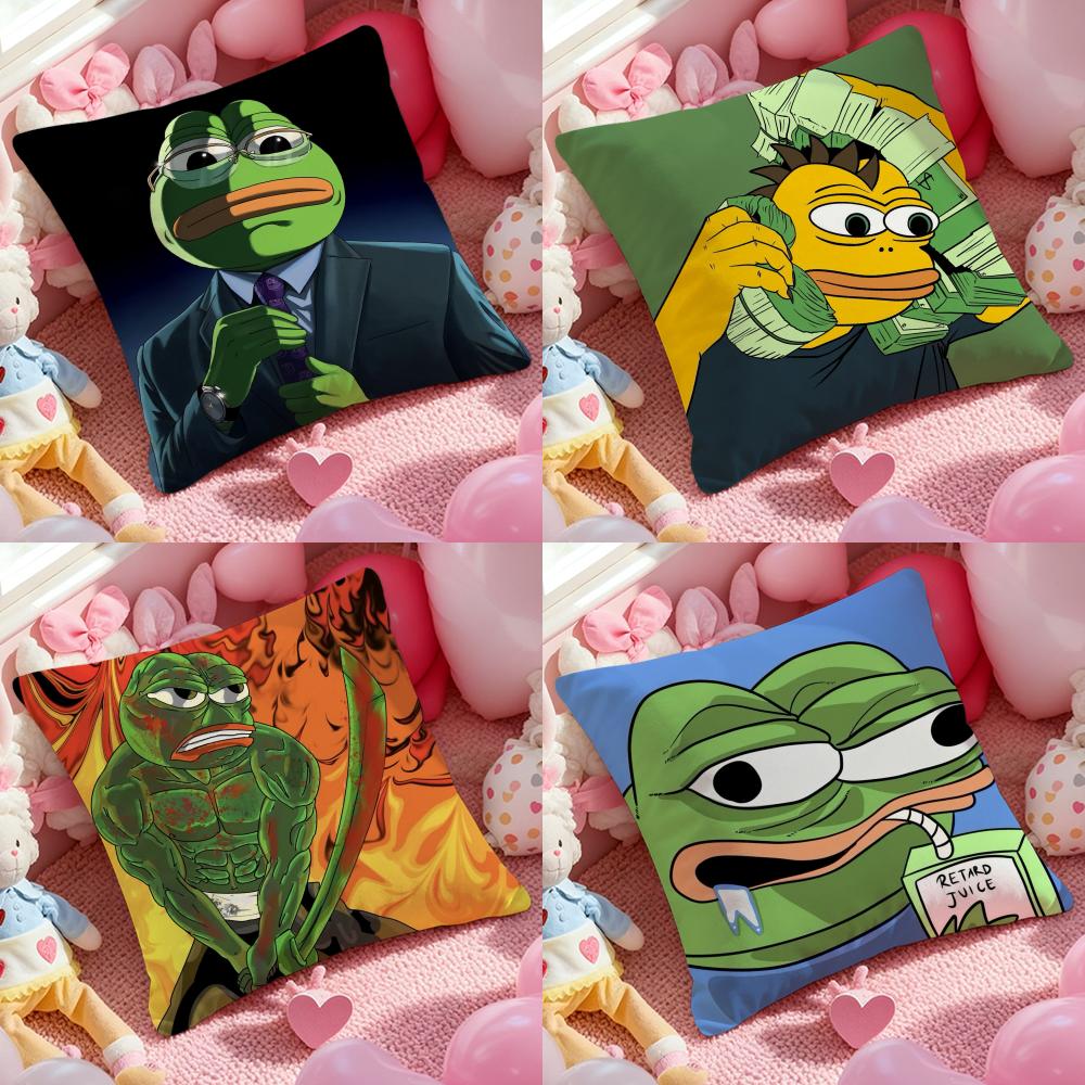 Sad Frog Pepe Cushion Cover Pattern Printed Pillowcase for Living Room Sofa Cushion Cover & Bedroom Decor